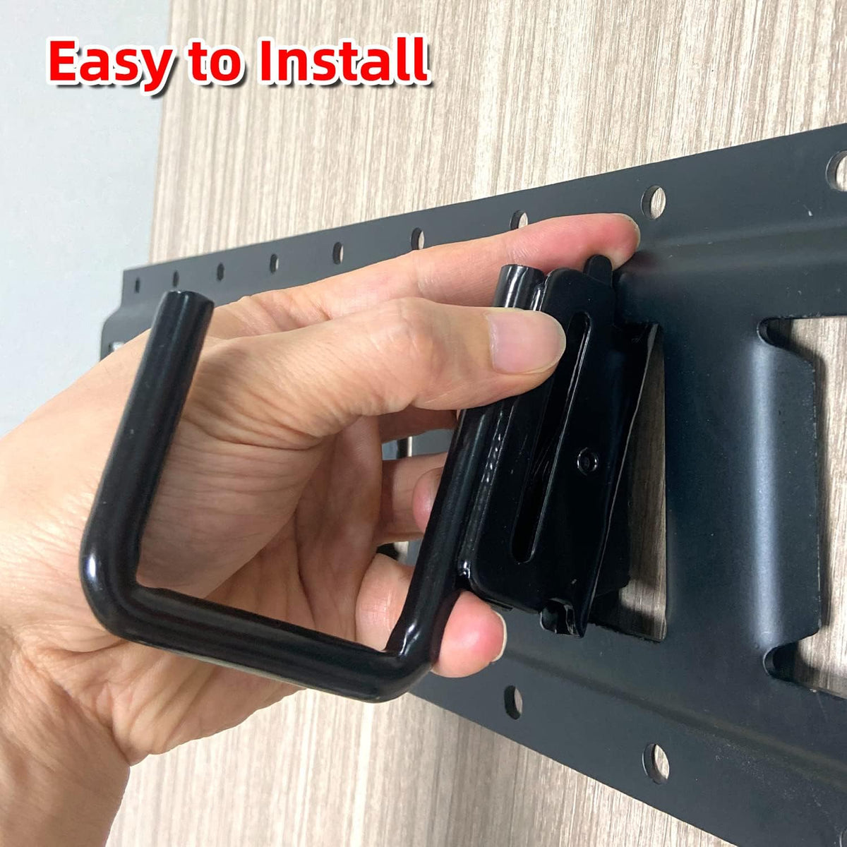 6PCS E Track J Hooks Heavy Duty E Track X Track Steel Hanger, Spring Fitting E Track Accessories for Enclosed Trailer, Cargo Van,Semi-Trucks Trailer,Black