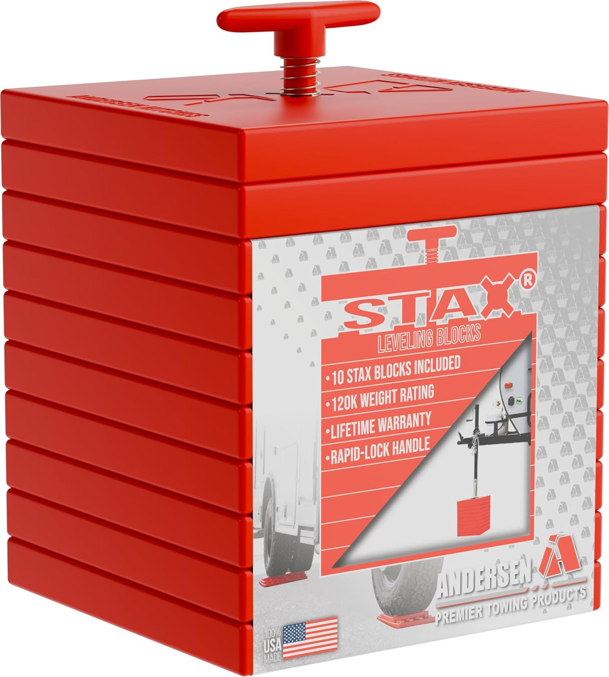 Andersen Hitches | 3636 | Rated up to 120K | Andersen STAX - Stacking Levelers | Camper Leveler Stacking Blocks | Leveling System for Camper or RV