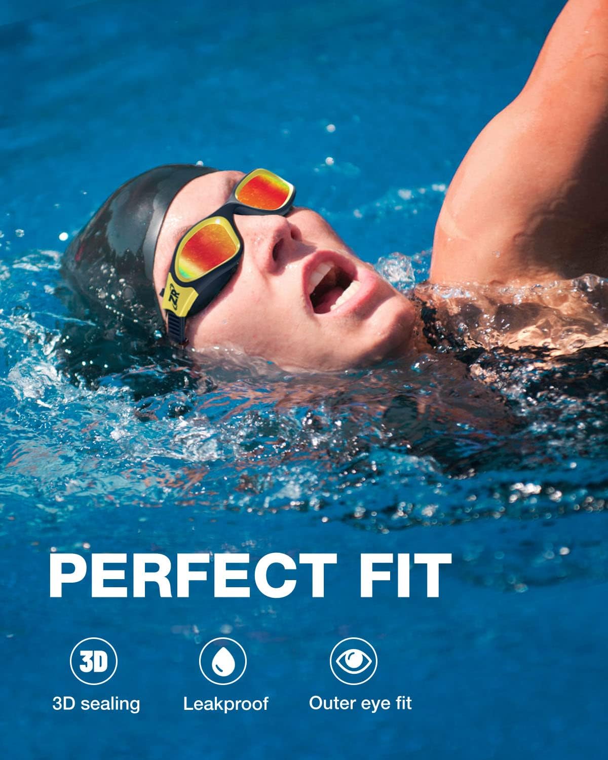 ZIONOR G1 Polarized Swimming Goggles for Unisex Adult Women Anti Fog 100% Anti UV Diving Goggles