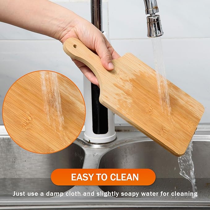 AWIZOM 6 Pcs Thicken Bamboo Cutting Board Bulk 11x5 Inch Personalized Wood Chopping Board Customized Laser Engraving Charcuterie Boards for Wedding Mother's Day Housewarming Present,0.39" Thick