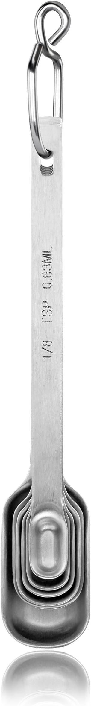 New Star Foodservice 43136 Stainless Steel 18/8 Measuring Spoons (Set of 6), Silver
