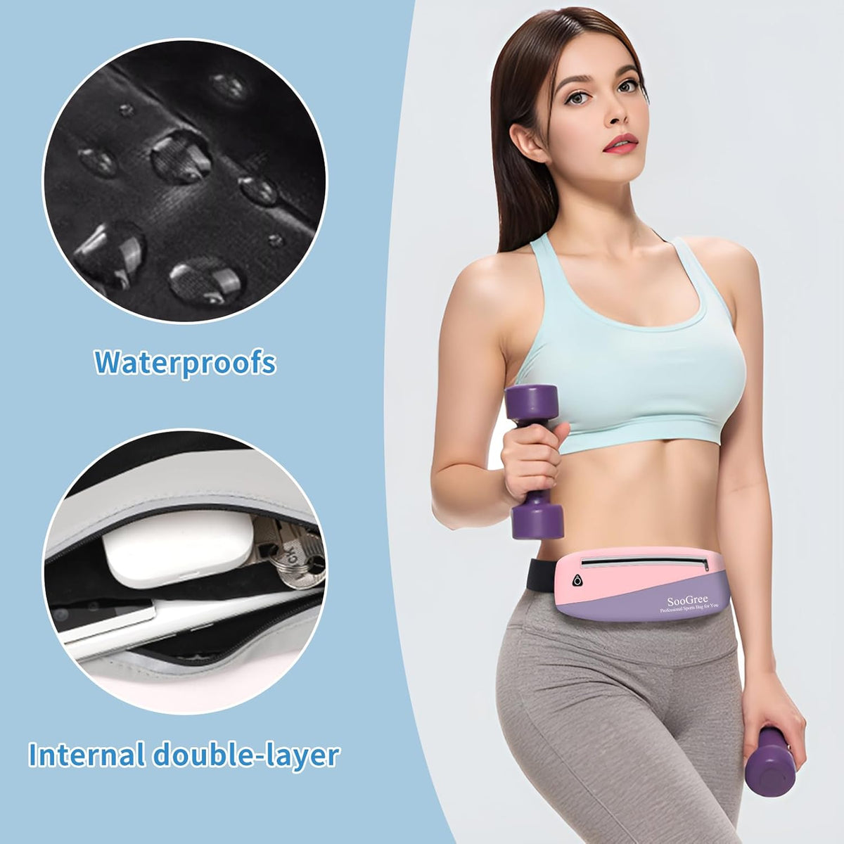 Slim Fanny Packs for Women Men,Waterproof Waist Pack with Reflective Strip Adjustable Strap,Running Belt for Sports Workout Cycling Hiking, Casual Hands-Free Wallets Phone Bag (Style 11)