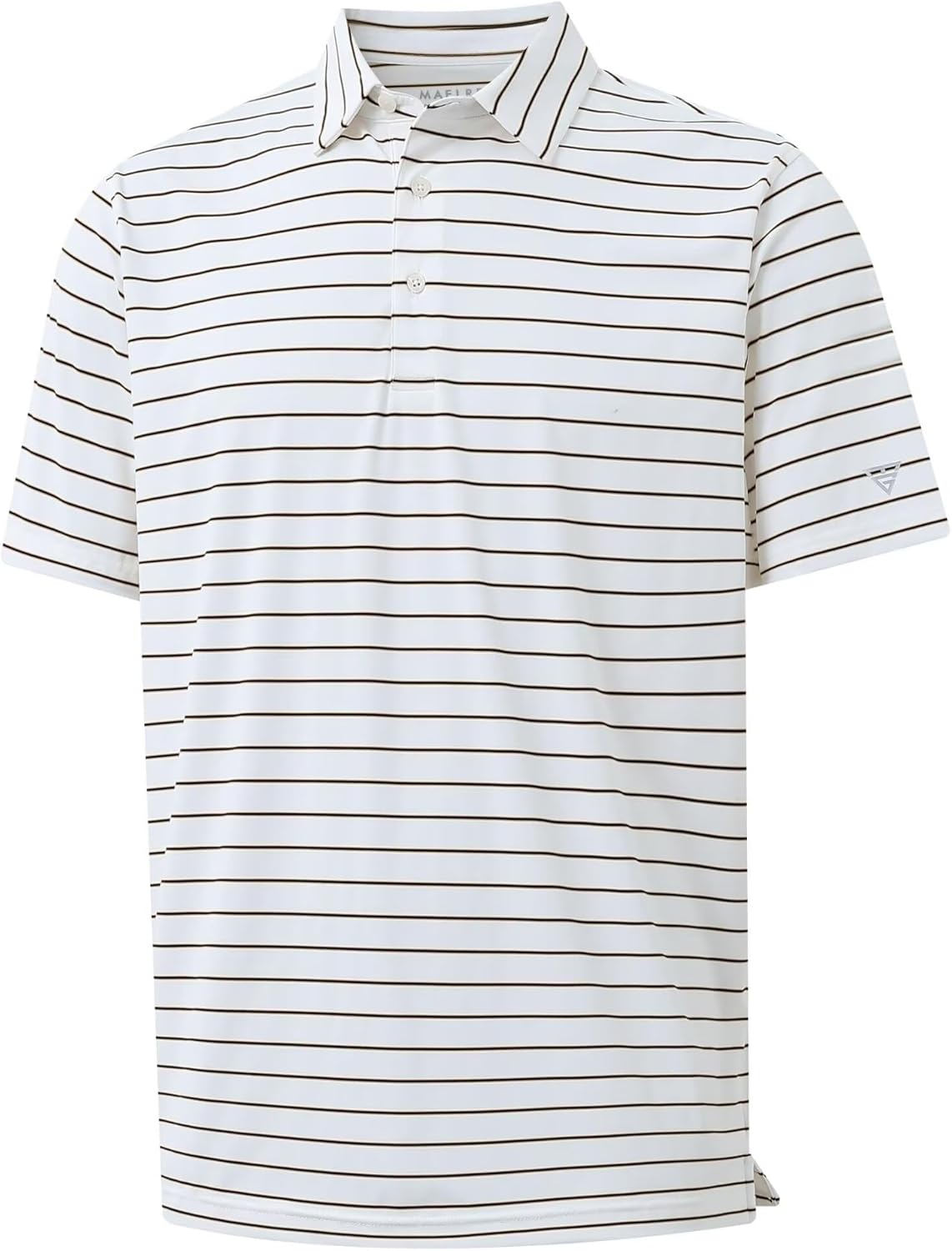 M MAELREG Mens Striped Golf Shirts Short Sleeve Silk-Like Touch Water-Resistant Breathable Soft Collared Polo Shirts for Men