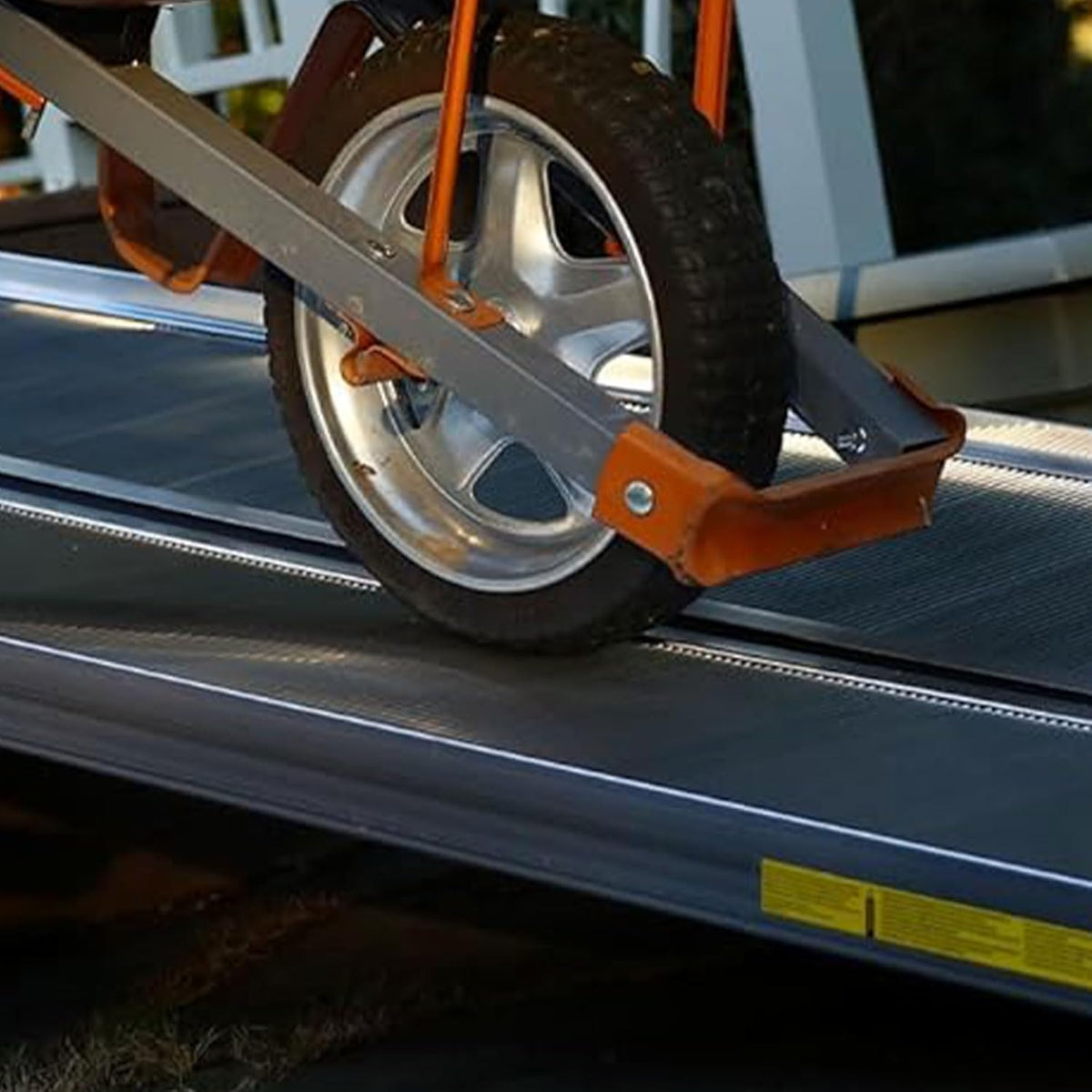 EZ-ACCESS TRAVERSE 2 Foot Durable Aluminum All Weather Singlefold Portable Folding Loading Ramp with Carrying Handles, Silver