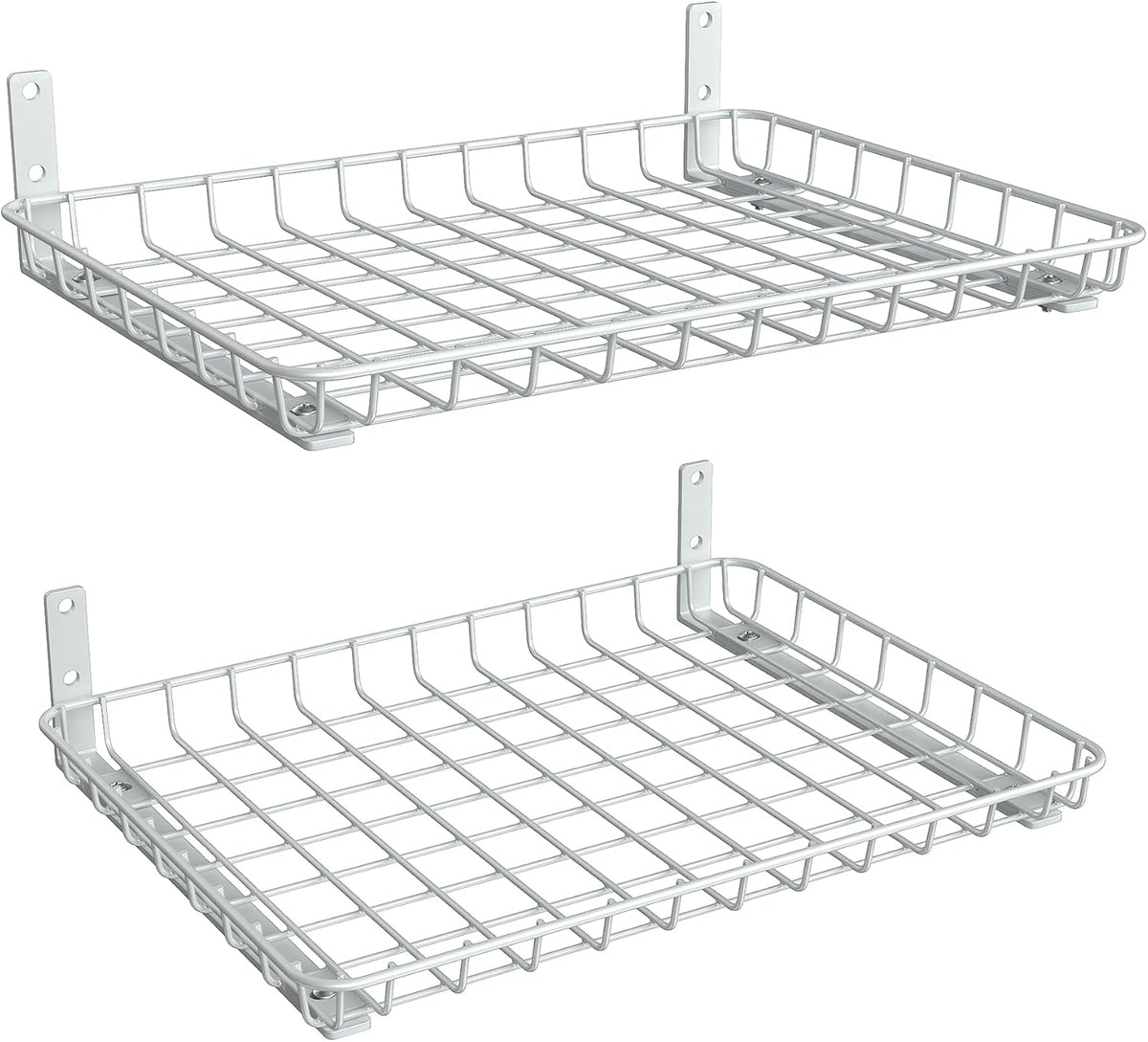 TORACK 2-Pack 12x18 Inch Wall-Mounted Shelves, Garage Wall Shelf for Closet & Laundry Room, Heavy-Duty Floating Shelves Hold Up to 60 lbs(White)