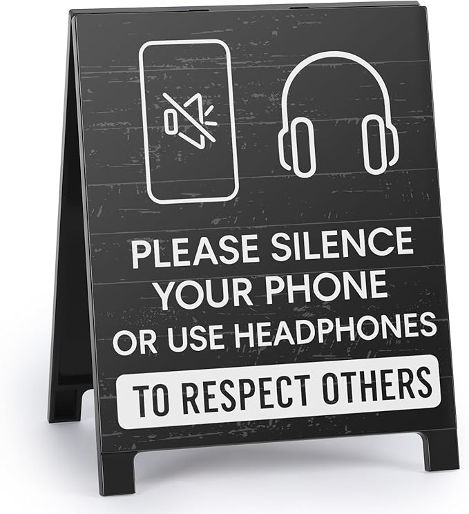 Funny Home Office Reminder Decor Caution Desk Signs Team Gifts for Employees Boss Humorous Shelf Desk Decorations Supplies Cubicle Table Decorations Silence Your Phone White Elephant Gift