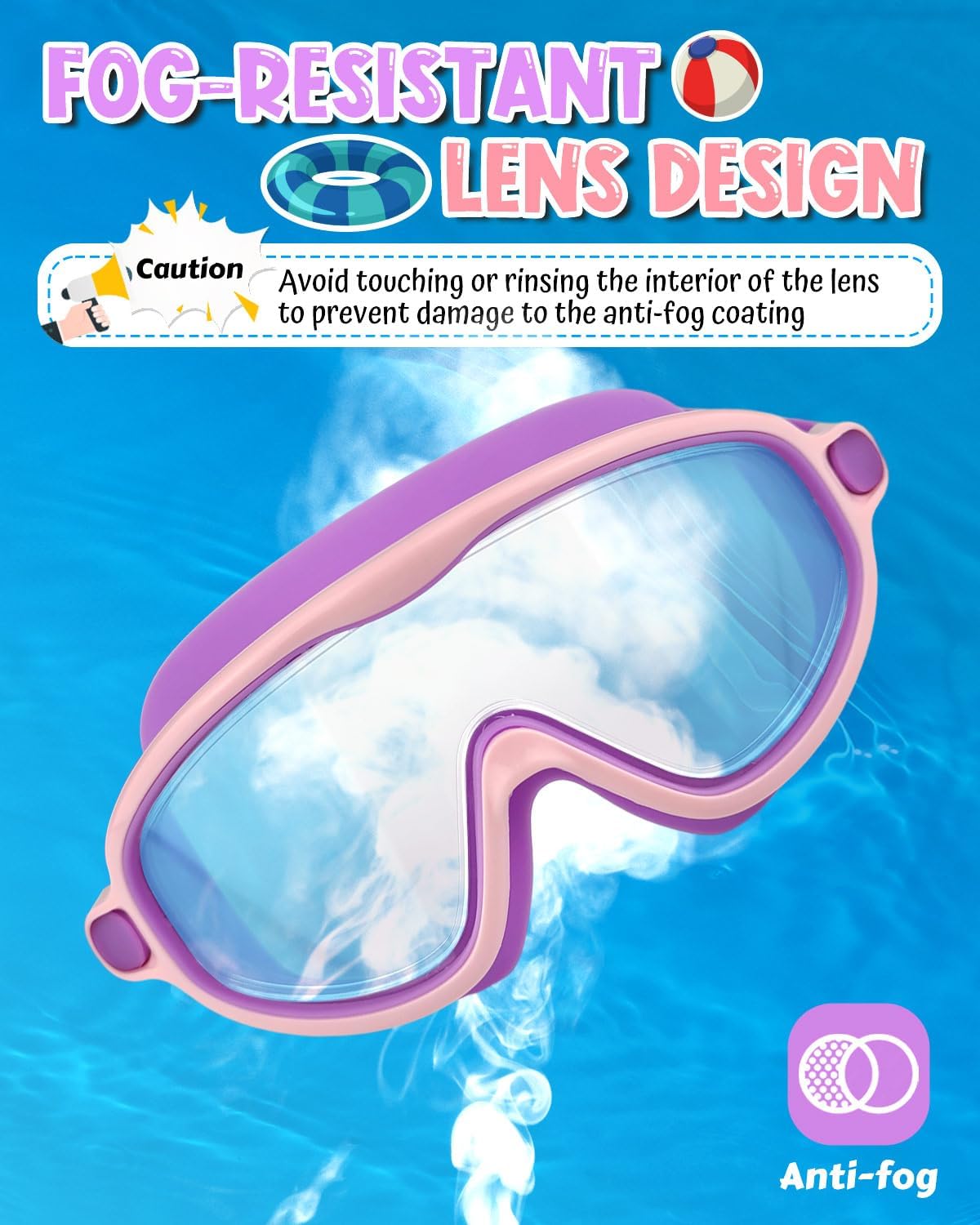 Rantizon Swim Goggles 2 Pack, Wide View Anti Fog&UV Swimming Goggles for Audlt, No Leaking Swim Glasses for Men Women Kids