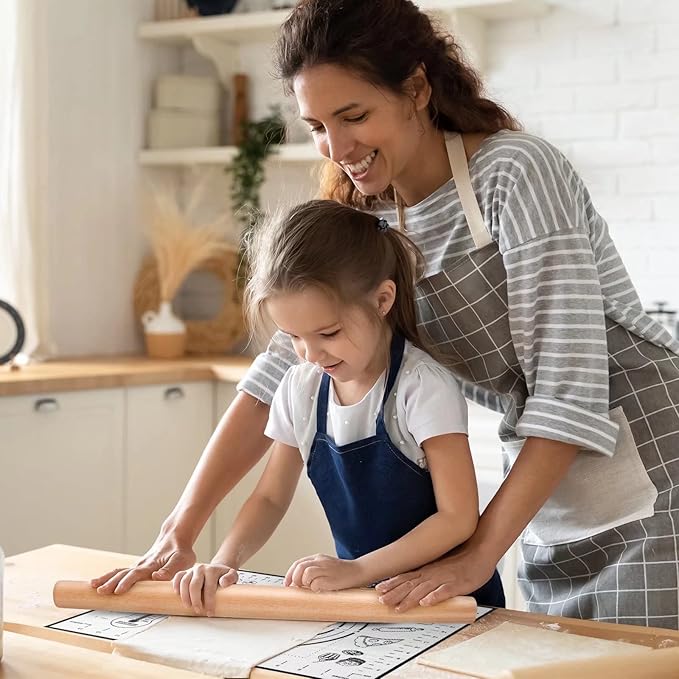 Silicone Baking Mat Extra Large, Pastry Mat with Measurement, Kitchen Counter Mat for Pie Crust, Pizza and Cookies - BPA Free Oven Liner/Kneading Matts,16" x 24", Black
