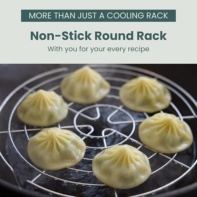 Ultra Cuisine 3 Set Round Cooling Racks for Cooking and Baking – Oven & Dishwasher-Safe, 100% Stainless Steel Steaming and Baking Rack - Fits Air Fryer, Pressure Cooker & Cake Pan (7.5, 9 & 10.5 Inch)
