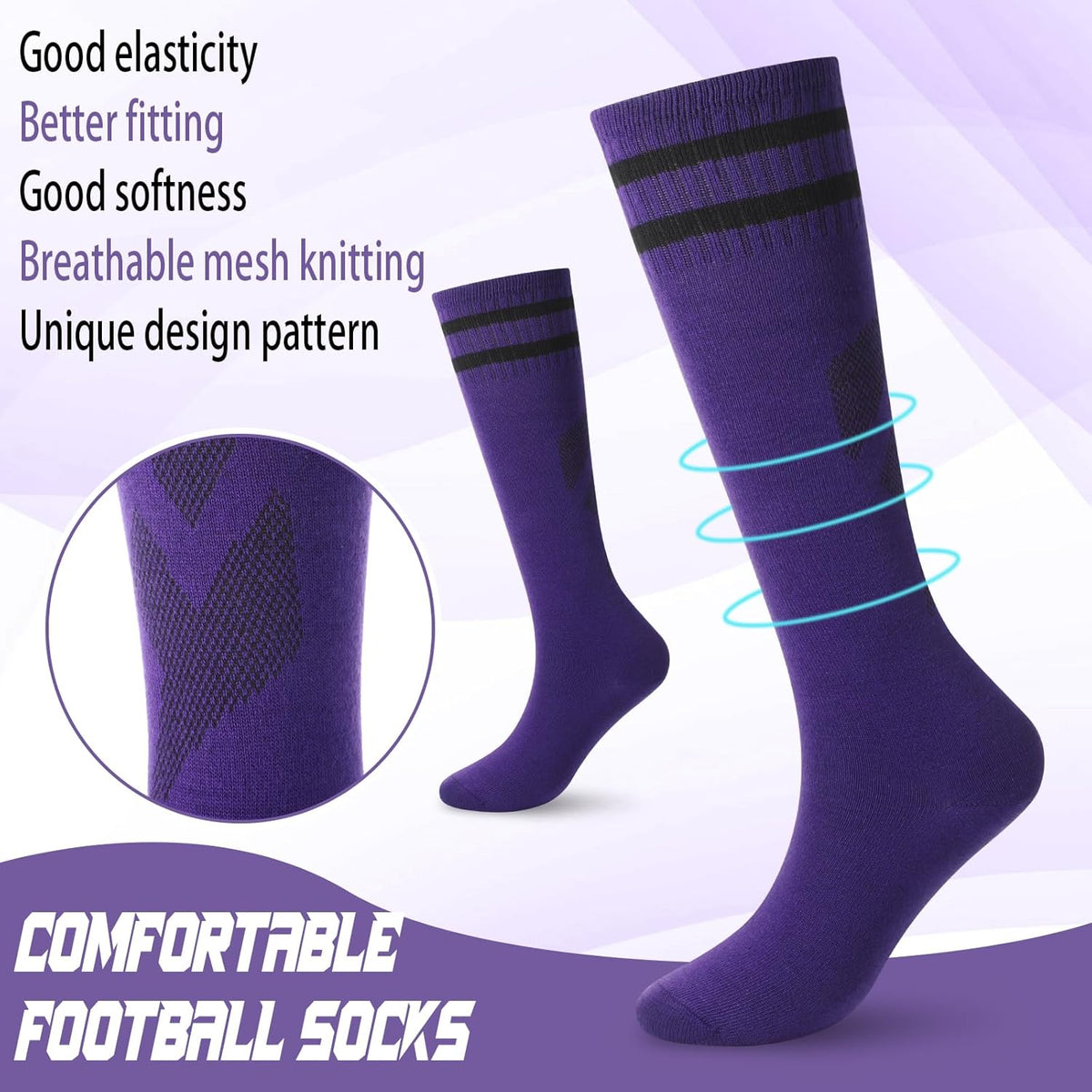 Soccer Shin Guards and Socks Kids Youth Lightweight Soccer Pads Defender with Ankle Protection Ski Shin Guards Football Equipment for Age 4-14 Toddler Boys Girls Teens