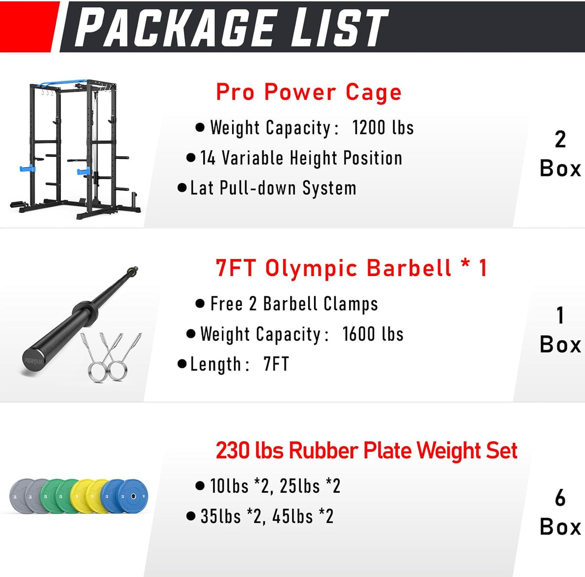 Sportsroyals Power Cage,1600lbs Multi-Function Power Rack with Adjustable Cable Crossover System and More Training Attachment, Weight Cage for Home Gym