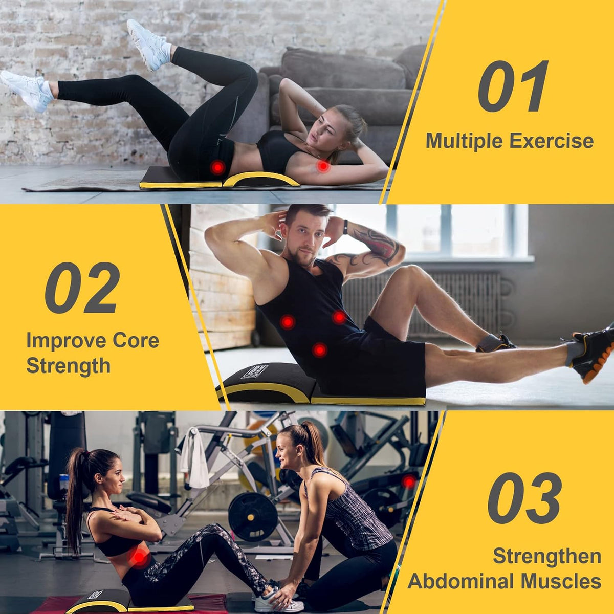 POWER GUIDANCE Ab Exercise Mat - Sit Up Pad - Abdominal & Core Trainer Mat for Full Range of Motion Ab Workouts