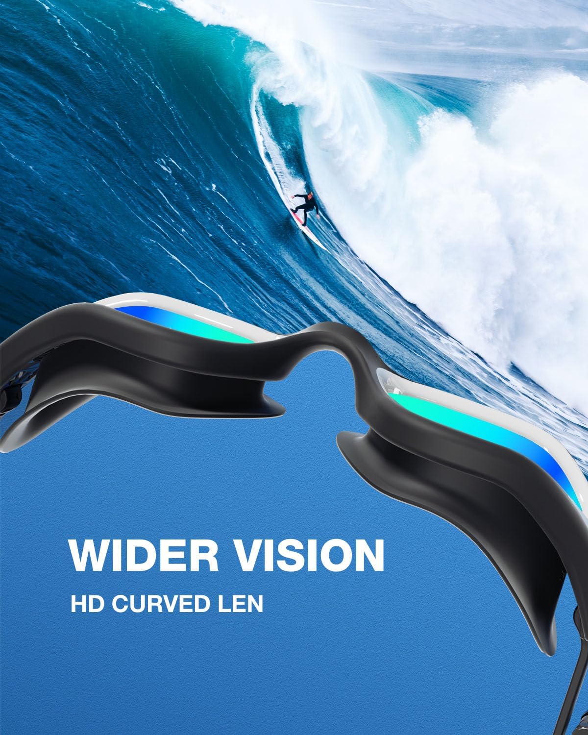 ZIONOR G1 Lite Swim Goggles with Swim Cap Comfortable Anti-fog Swimming Goggles Cap Set for Adult Men Women