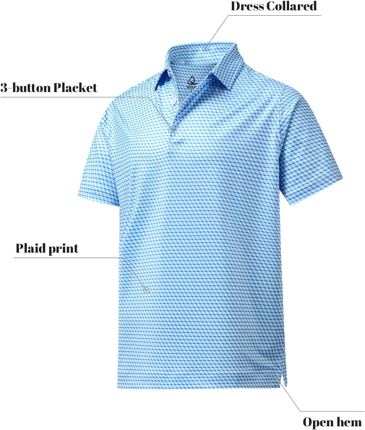 DEOLAX Mens Polo Shirts Fashion Print Mens Golf Shirt Dry Fit Mens Golf Polo Short Sleeve Quick Dry Funny Golf Shirt for Men