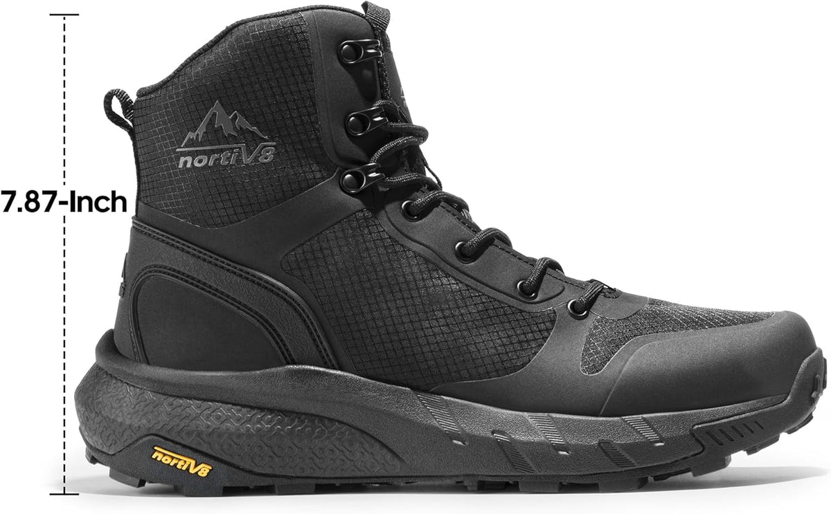 NORTIV 8 Men's Military Tactical Boot Lightweight Comfortable Boots for Work All Day Side Zipper Motorcycle Combat Hiking Boots Metrostrike(8-9 Inches)