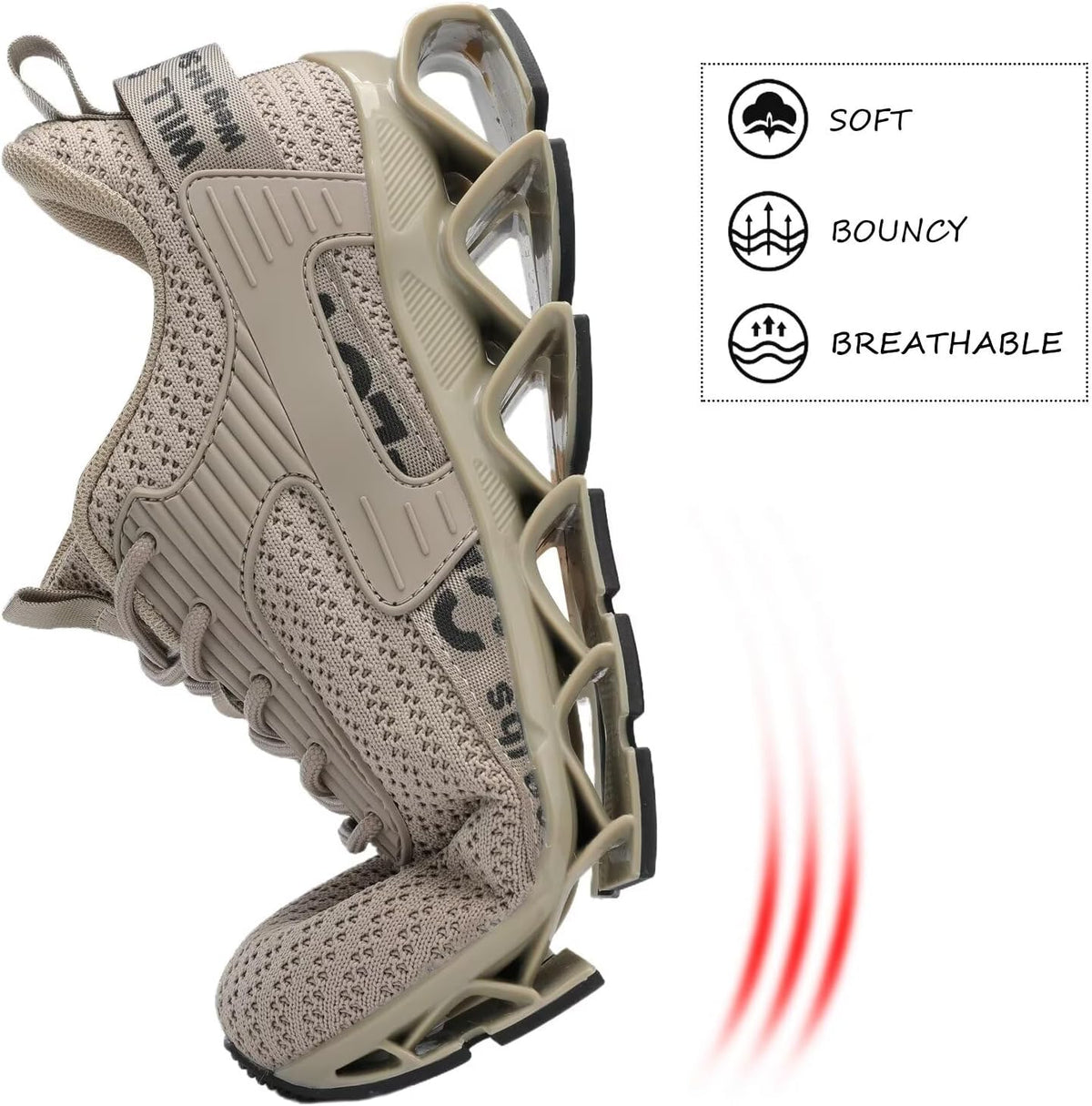 Vooncosir Men's Fashion Sneakers Breathable Mesh Running Shoes Blade Non Slip Soft Sole Casual Athletic Walking Shoes