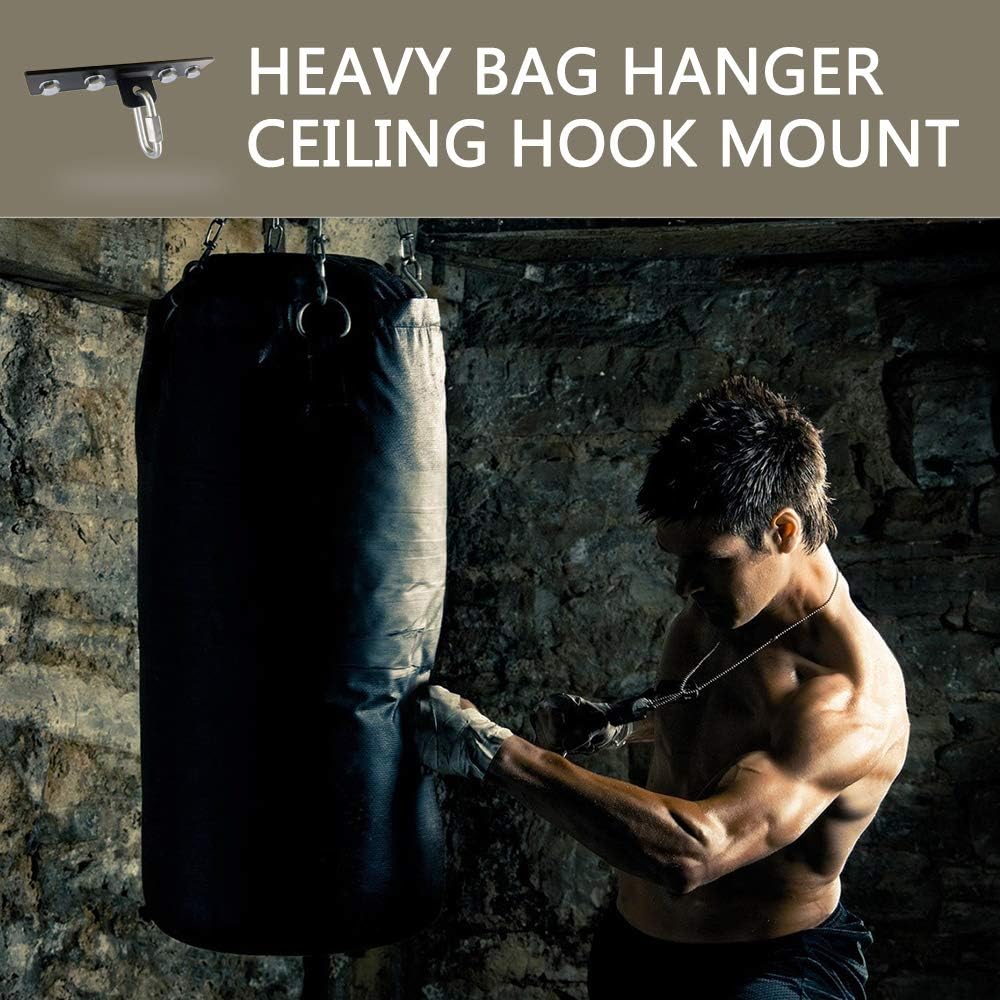 Qualward Heavy Bag Hanger Bracket for Wood Beam, Stainless Steel Swing Hangers Ceiling Wall Mount