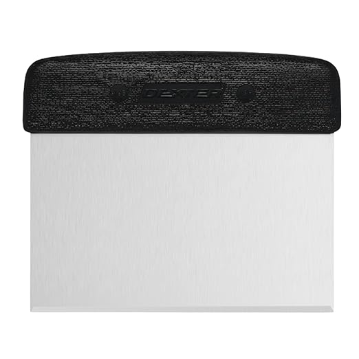 Dexter-Russell 6” x 3” Dough Cutter/Scraper – S196B, Stainless Steel Blade with Black Textured Handle, Sani-Safe Series, NSF Certified, Made in USA