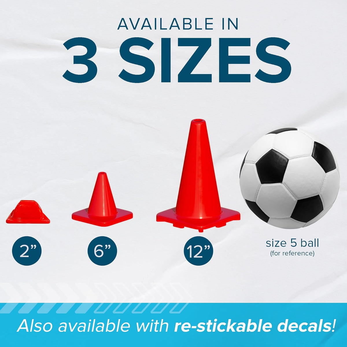 LVL10 Pro Training Cones - 6" Soccer Training Cones for Sports - for Basketball, Football, Basketball and Agility Drills - Soccer Field Markers That Won't Crack, Slide or Fly