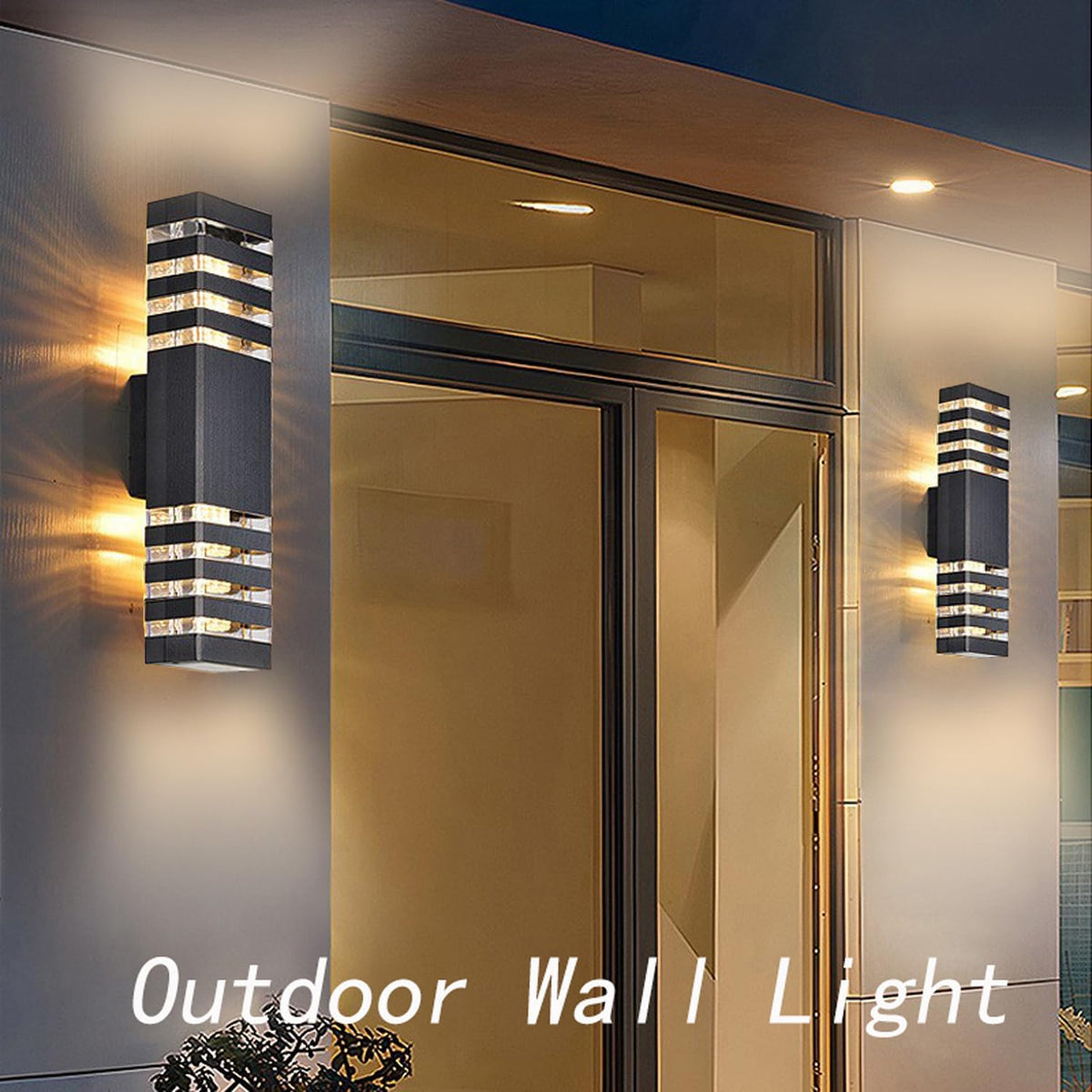 18inch LED Square Up & Down Wall Lights,24W Outdoor Wall Light 4000K Day White Aluminum Body Waterproof IP65 LED Exterior Light Fixtures Wall Mount for House Patio Garage Garden. (10 Pack)
