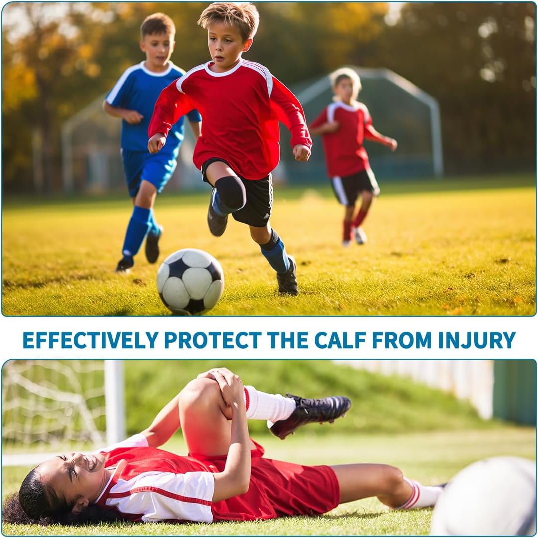 Soccer Shin Guards for Kids Youth, 2 Pairs Breathable Shin Pads for Boys Girls Teens Adults, Lightweight Football Equipment Cushion Protection for Men Women