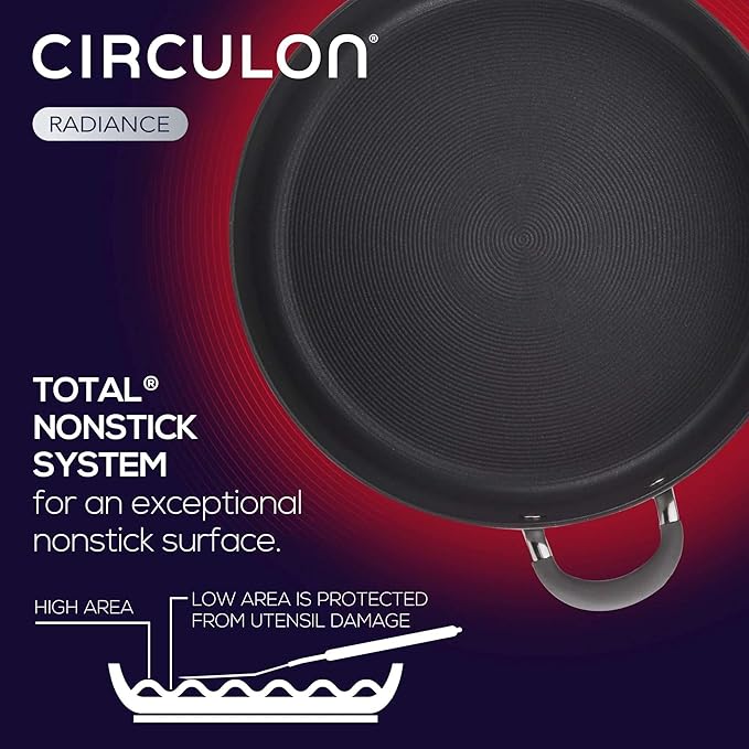 Circulon 83905 Radiance [hard anodized] Nonstick Frying pan set / Skillet Set - 8.5 Inch and 10 Inch, Gray