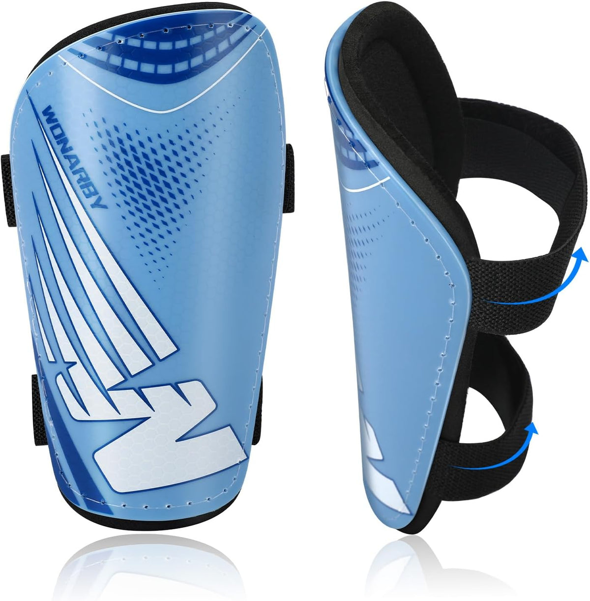 Shin Guards Soccer Youth Kids - Shin Guard for Boys Girls Teenagers Toddler 2-18 Years Old - Football Shin Pads Protection Equipment with Adjustable Straps