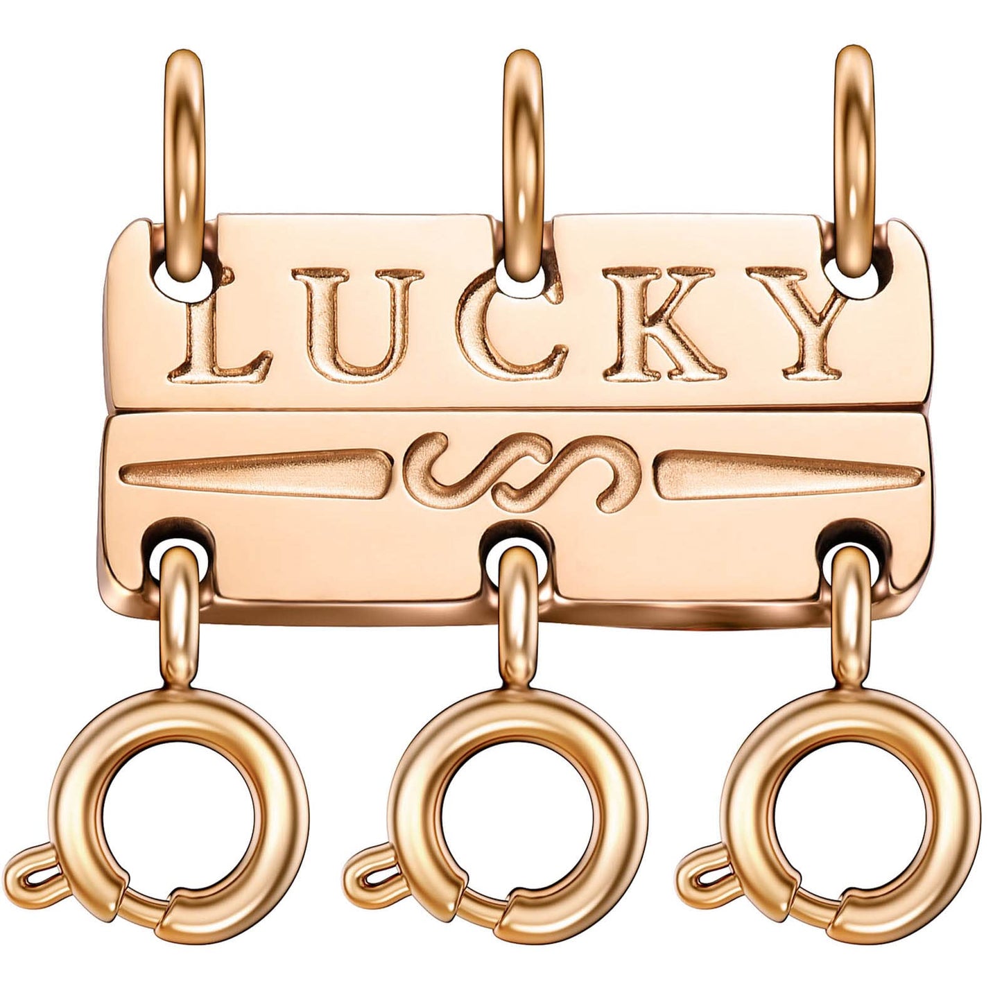 Qulltk Lucky Necklace Separator for Layering Strong Magnetic Clasps, 14K Gold and Silver Multiple Necklace Clasps for Layered Look