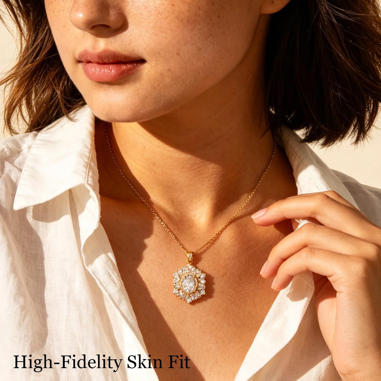 crataly Baroque April Birthstone Diamond Necklaces for Women-Gold Plated Diamond Pendant Maximalist Jewelry For Valentines Day Mother's Day Christmas Birthday Gifts