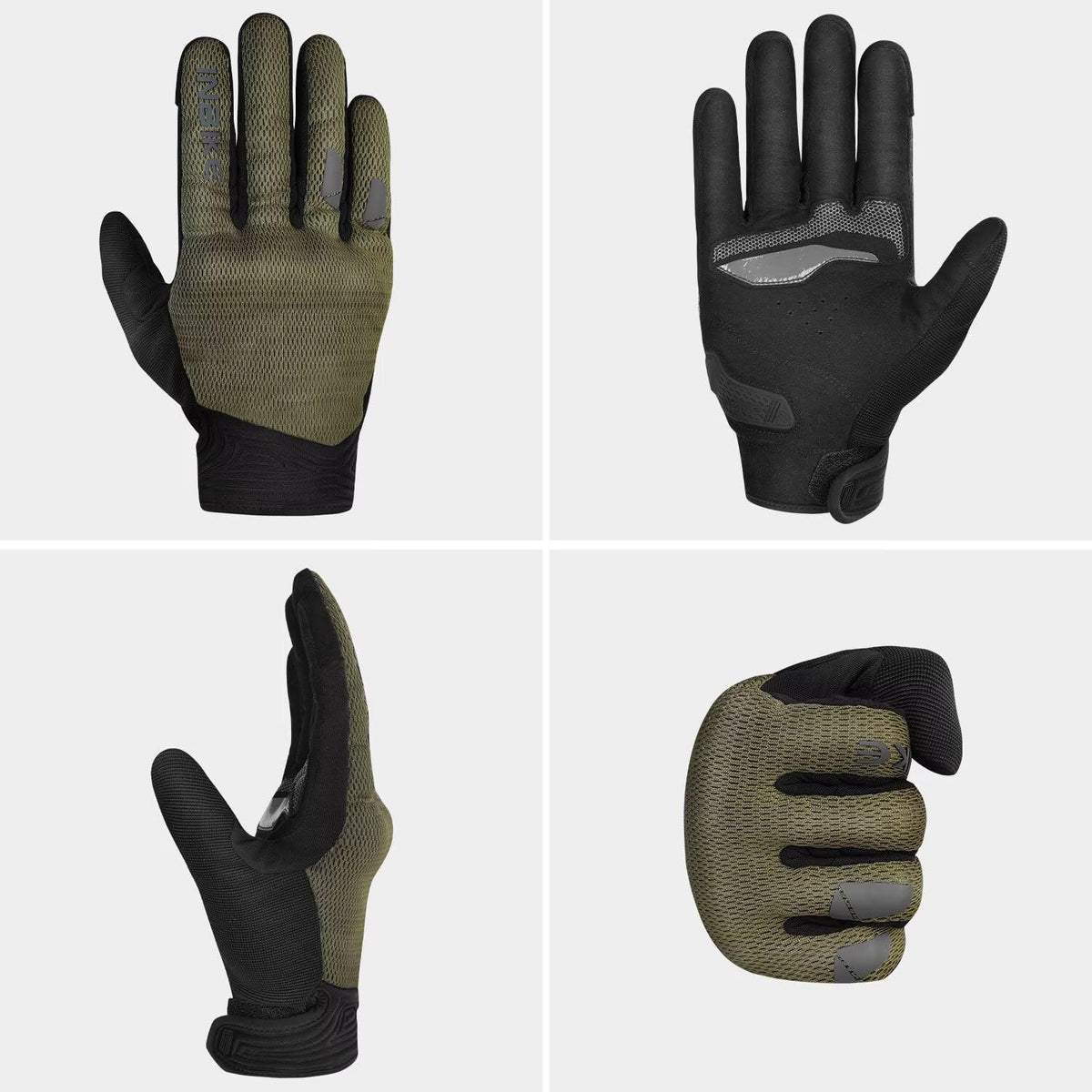 INBIKE Breathable Mesh Motorcycle Gloves for Men/Women, Shell Protection, Reflective, TPR Palm Sliders, Touchscreen Motorbike Gloves for ATV BMX MTB Riding