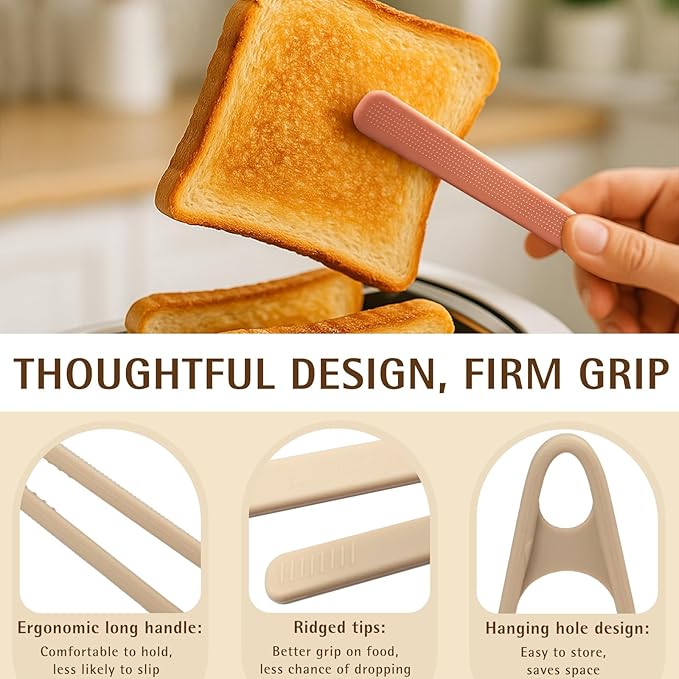 3-Pack Mini Silicone Tongs – 5.5" Small Kitchen Tongs in 3 Colors for Cooking, Serving & Fine Motor Skills