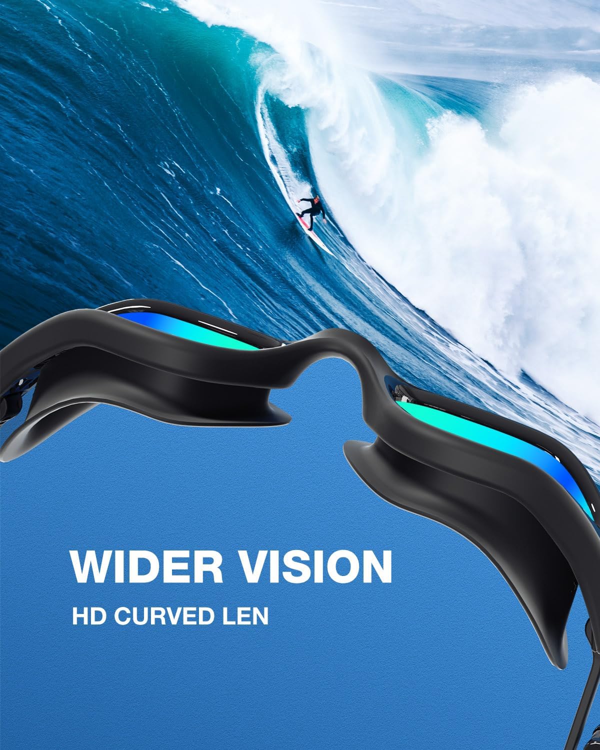 ZIONOR G1 Lite Swim Goggles with Swim Cap Comfortable Anti-fog Swimming Goggles Cap Set for Adult Men Women