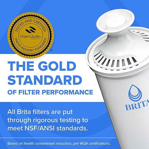 Brita Large Water Filter Pitcher for Tap and Drinking Water with SmartLight Change Indicator, Includes 1 Standard Filter, BPA-Free, Lasts 2 Months, 10-Cup Capacity, Stretch Limo Black
