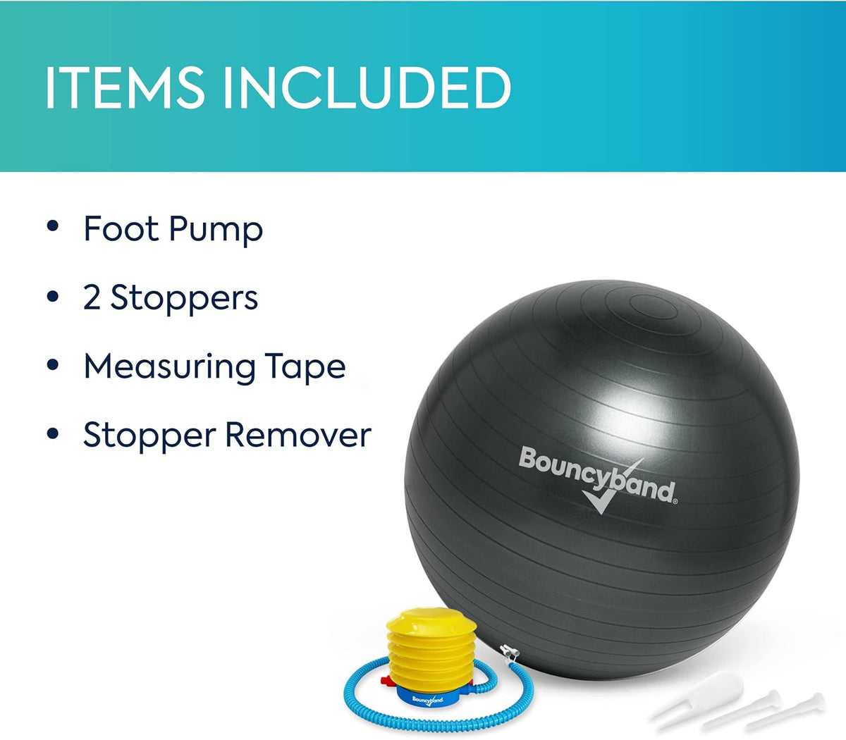 Bouncyband Balance Ball – Create Flexible Seating to Improve Focus at School, Office, or Home with This No-Roll Weighted Ball