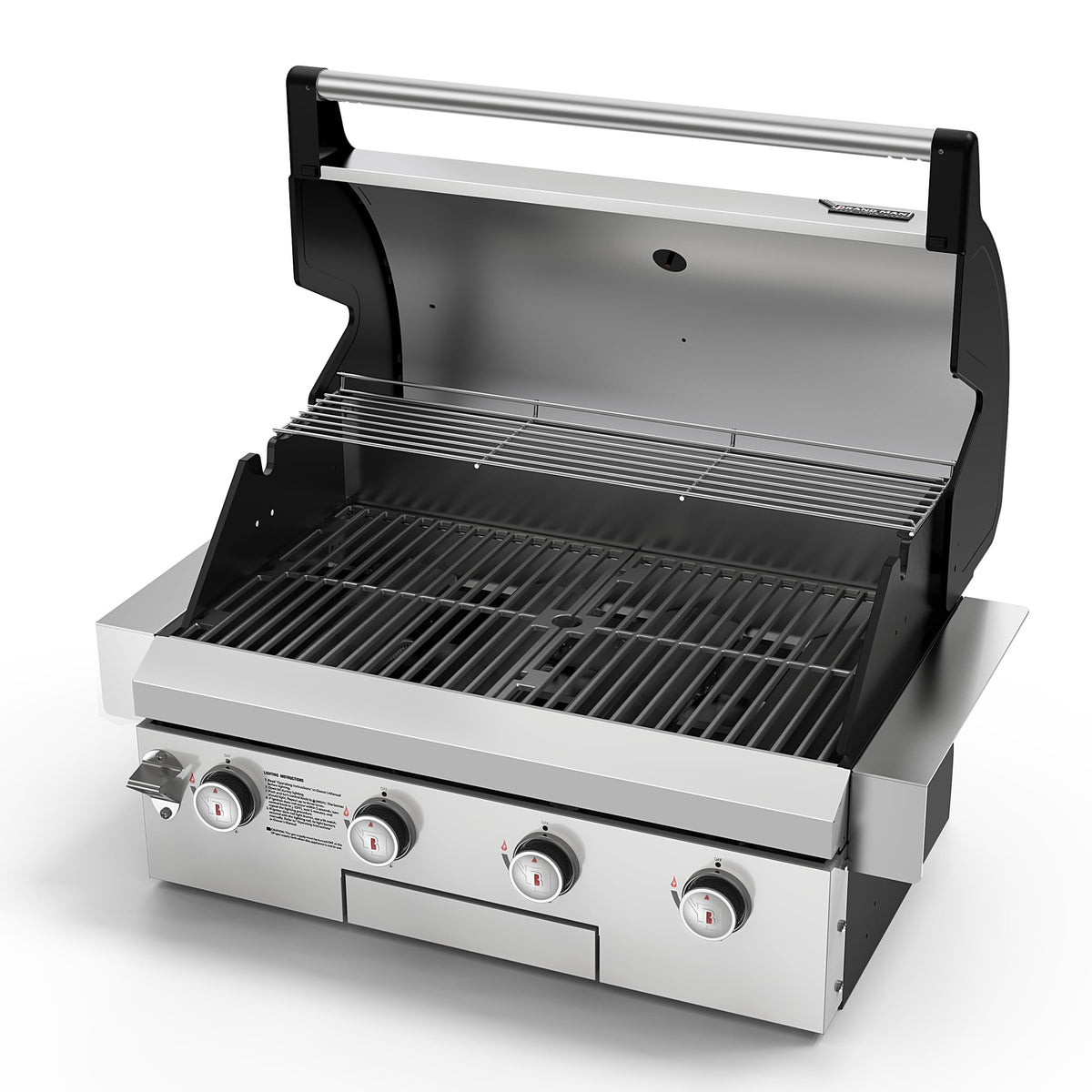 Brand-Man Gas Grill Built-In Head, 30-Inch 4-Burner Propane Grill, Natural Gas Convertible, Heavy Duty 304 Stainless Steel 40,000BTUs BBQ Island Outdoor Kitchen
