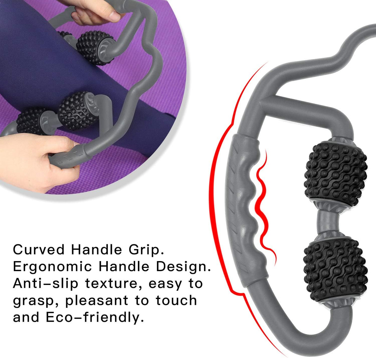 Cellulite Massage Tool Deep Fascia Massager & Dimpled Skin Remover for Legs - Anti-Cellulite Roller Tech with Lymphatic Drainage, Smooth Skin & Pain Relief for Thighs & Buttocks Sculpting