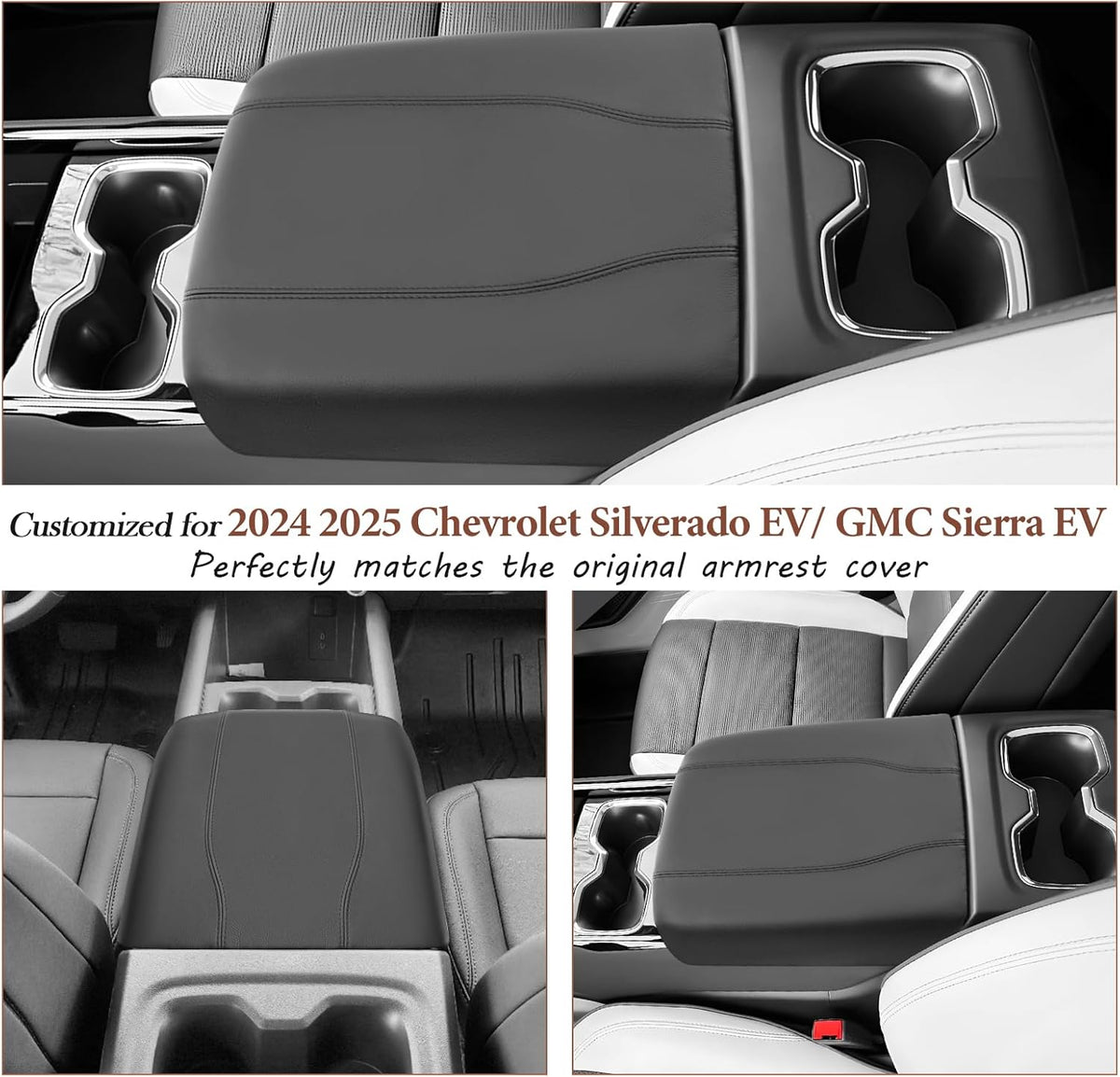 SKTU Upgrade 2024 2025 2026 Chevy Silverado EV Center Console Cover 2024-2026 Silverado EV Armrest Cover Silverado EV Console Pad 2024 2025 2026 Chevy Silverado EV Accessories Center Console Cushion