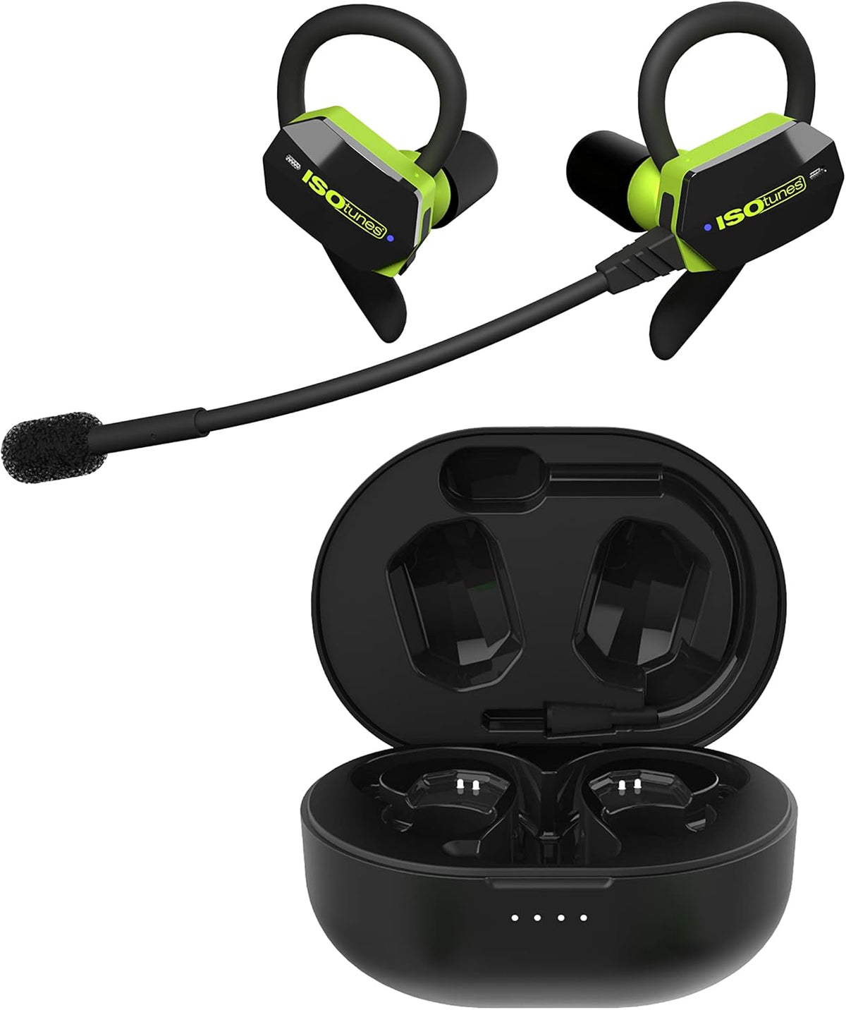 ISOtunes ULTRACOMM Aware Hearing Protection: True Wireless Bluetooth Hearing Protection with Detachable Boom Mic and Level Dependent Audio Passthrough