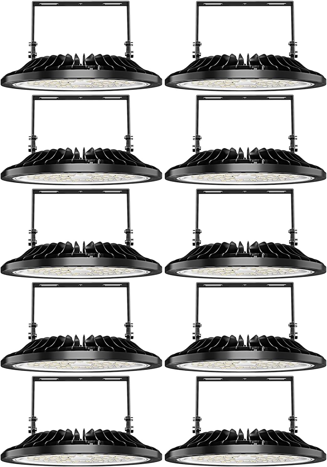 Viugreum High Bay LED Shop Lights, 200W UFO LED High Bay Light 20,000LM 120V LED High Bay Lights 5000K Daylight, Alternative to 900W MH/HPS for Garage Workshop Barn Factory Warehouse - 10 Pack