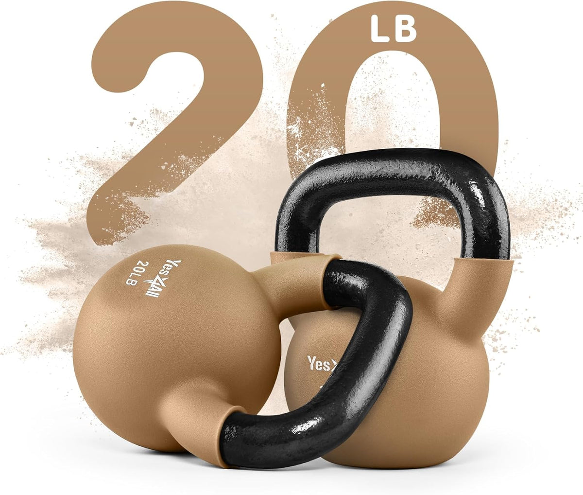 Yes4All Kettlebells 5lbs-65lbs & Kettlebell Sets Adjustable Weights, Kettlebell for Weight Training, Home Workout Equipment with Secure Grip for High Rep, Exercise Equipment