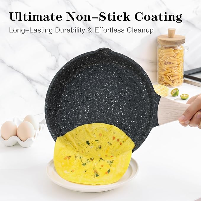 Kordisen Nonstick Frying Pan Skillet, 8 Inch Small Egg Omelet Pan, Healthy and Non Toxic, Induction Compatible, PFOA Free