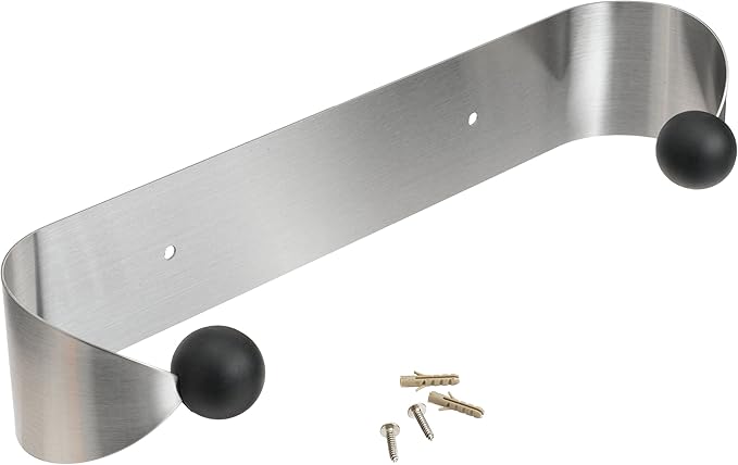 Prodyne Under Cabinet Paper Towel Holder, Silver and Black Small