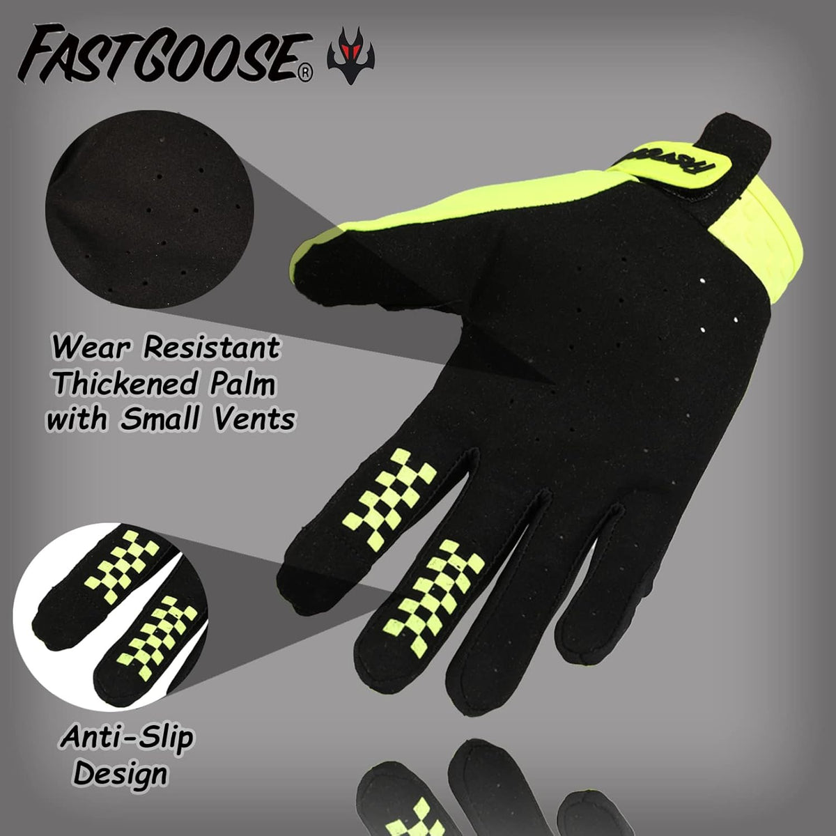 Dirt Bike Motorcycle Gloves - Motocross, Motorbike & ATV Off Road Racing Sports Cycling Gloves
