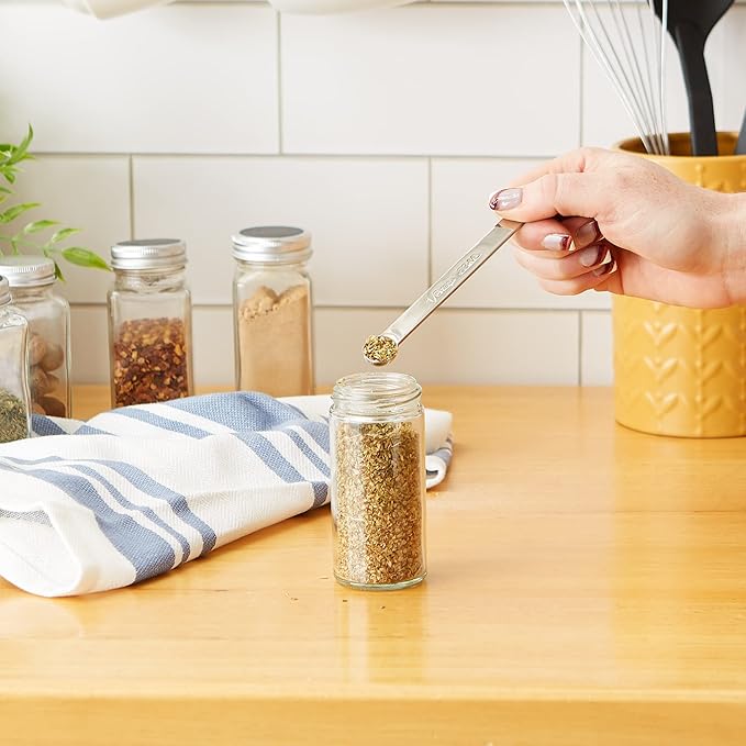 RSVP International Endurance Kitchen Collection Open Stock Measuring Spoon, Stainless Steel, Dishwasher Safe, 0.125-Teaspoon (Pack of 4)