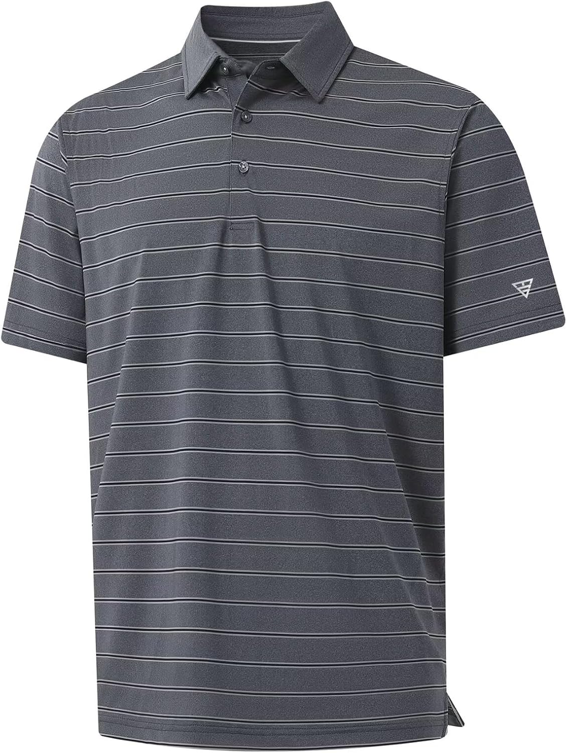 M MAELREG Golf Shirts for Men Moisture Wicking Striped Polo Performance Dry Fit Business Sports Mens Polo Shirts Short Sleeve