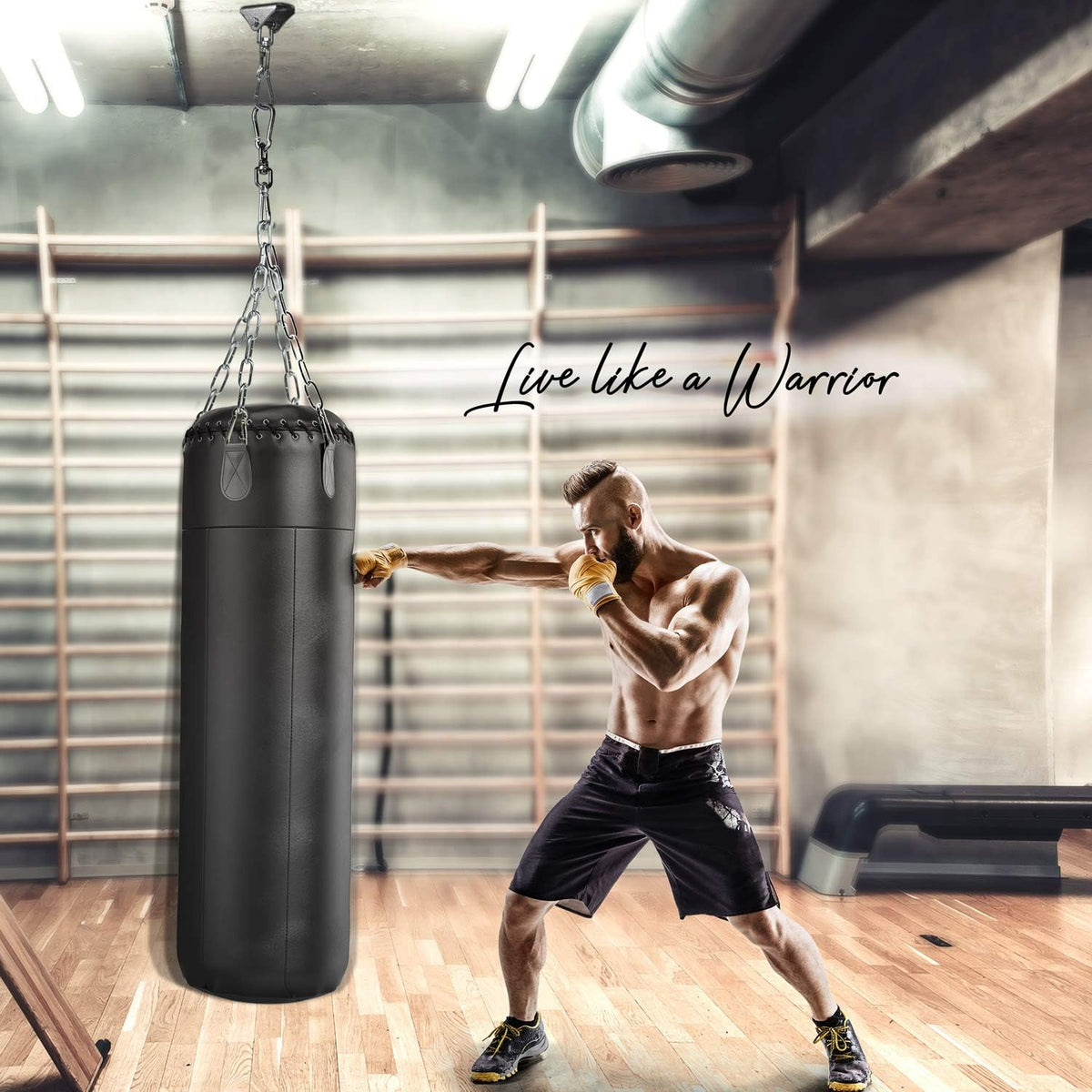Yes4All Punching Bag Hanger, Stainless Steel Swivel Chain with 4 Snap Hooks for Heavy Bag, Gym Swing, Trapeze, and Hammock