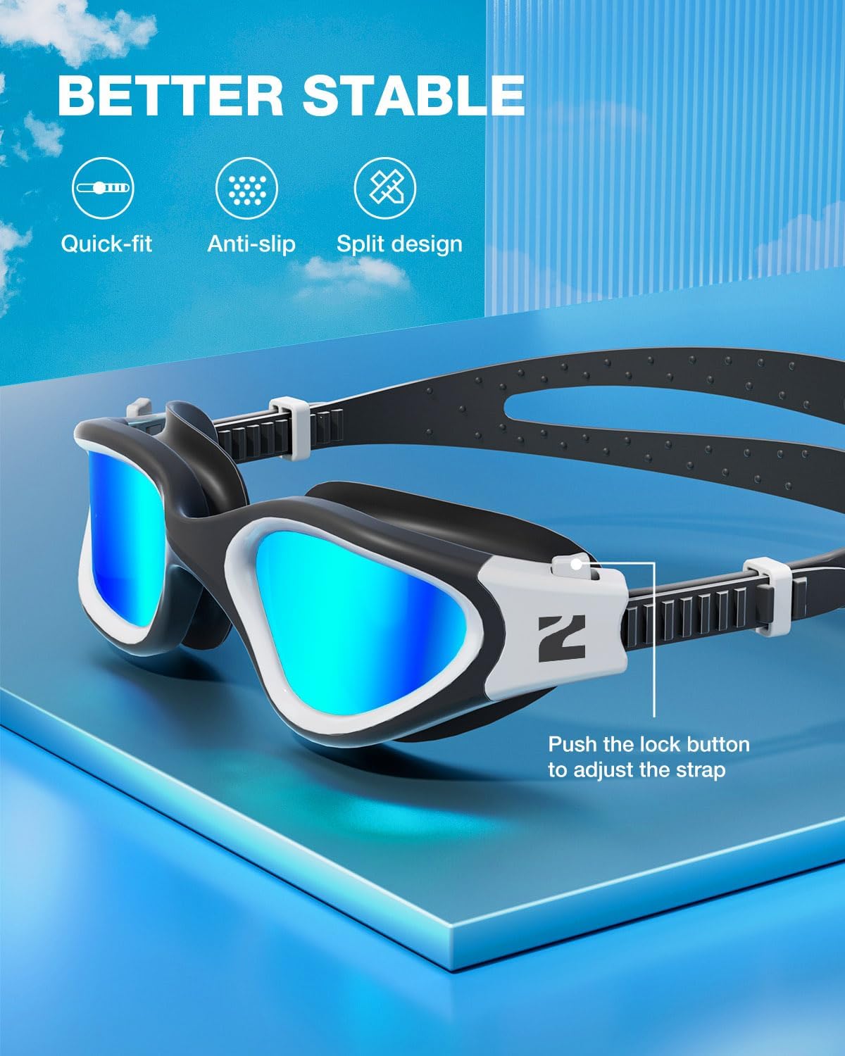 ZIONOR Swim Goggles, G1 SE Swimming Goggles Anti-fog for Adult Men Women