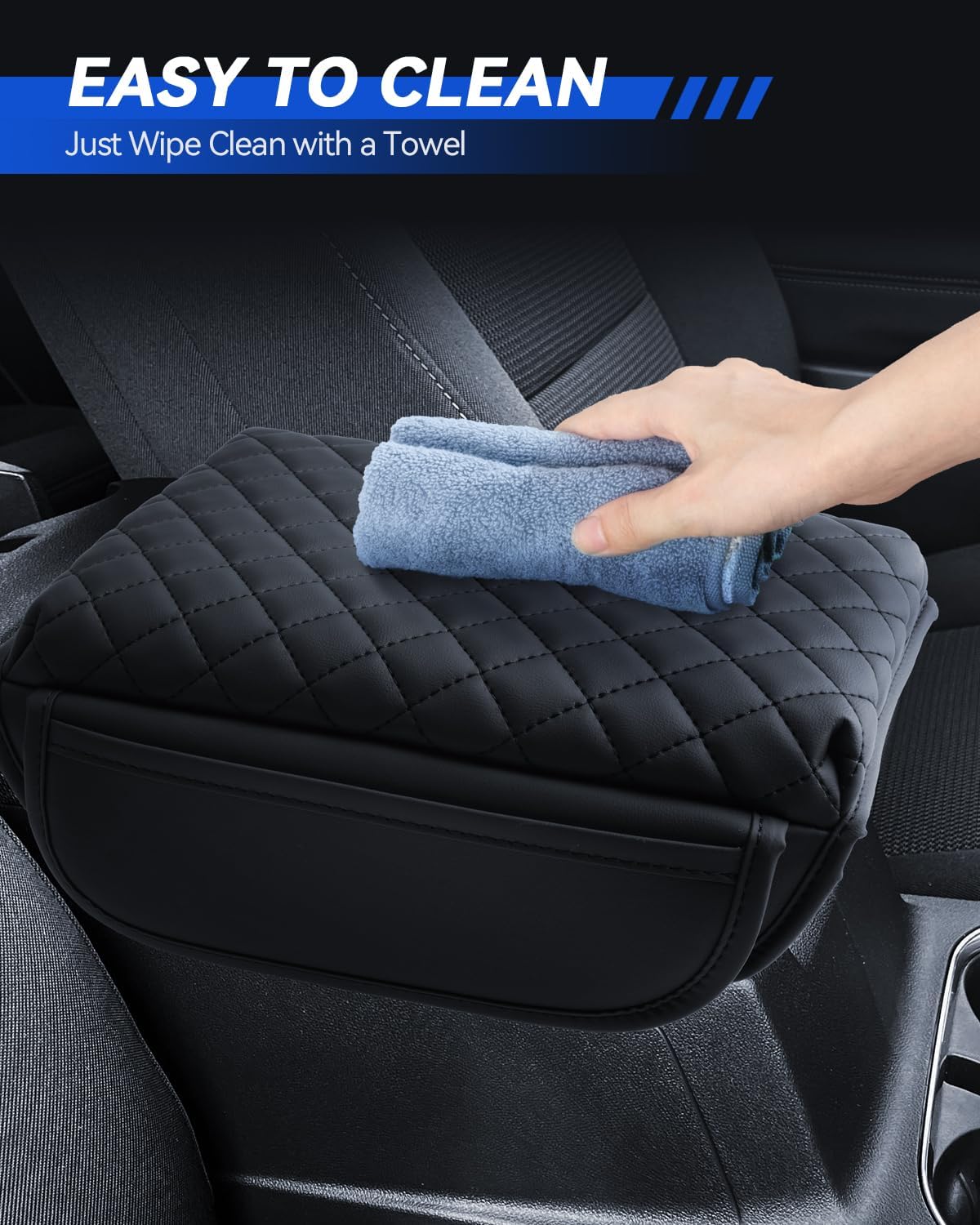 Armrest Cover for 2023 2024 2025 Chevy Colorado & 2023 2024 2025 GMC Canyon Accessories Center Console Middle Lid Pad Protector for Car Elbow Rest-Thickened with 2 Side Pocket