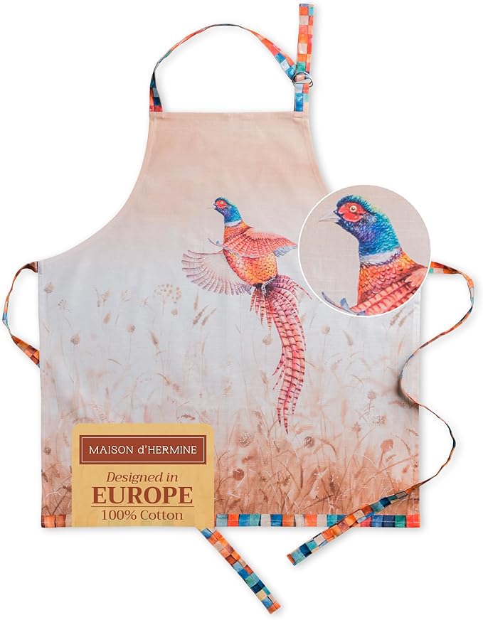 Maison d' Hermine 100% Cotton Apron for women with Pocket Kitchen Chef Apron for Men Cooking Mothers Day Gifts