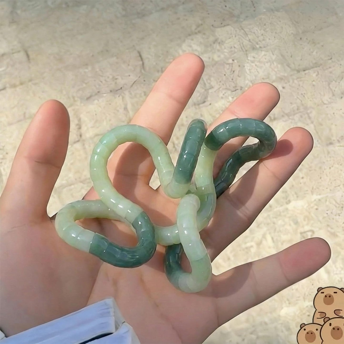 Embtrem Natural Green Bodhi Fidget Bracelet for Women, Anxiety Bracelet Stress Relief, Mudi Fidget Bracelet, Boho Layered Fashion Jewelry, Summer Casual Accessories